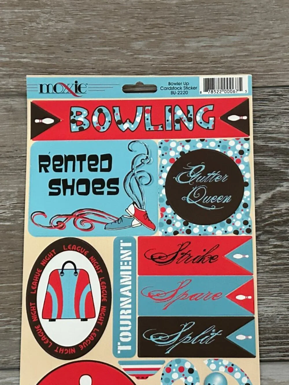 NWT Moxxie Bowler Up Cardstock Stickers Bowling Ball High Game Gutter Queen